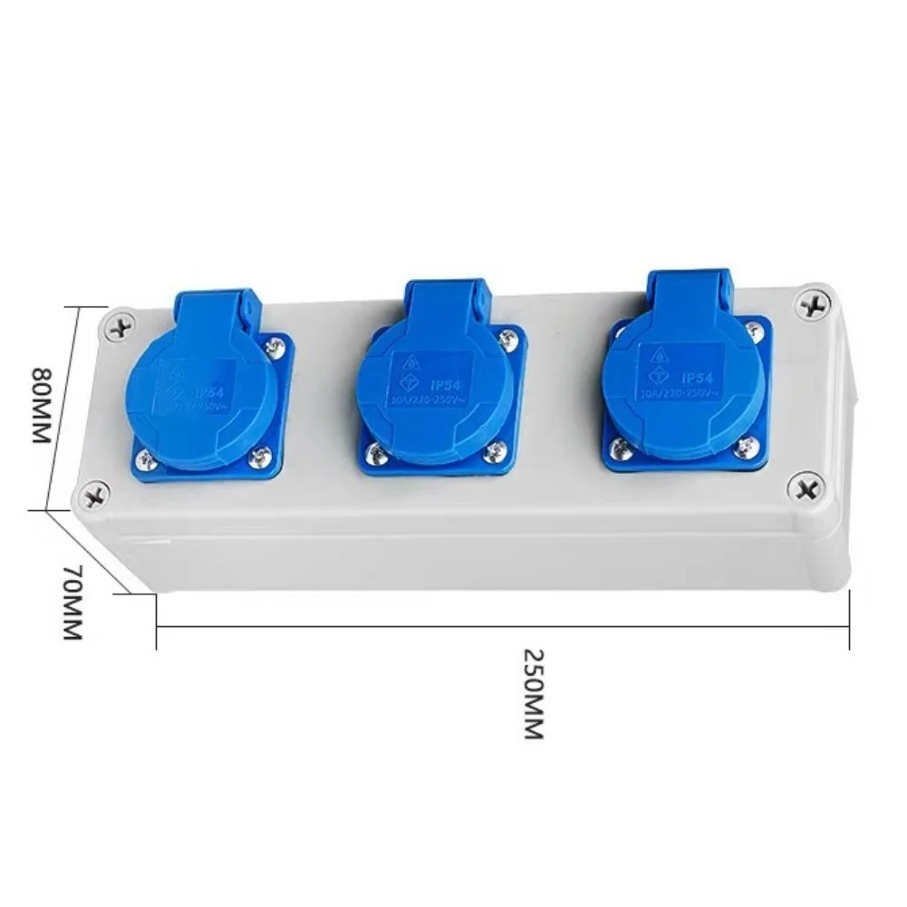 IP54 Wall Distributor Power Distributor Construction 16A 3x220V EU Type Sockets Compact For Site Workshop Garage Easy Wiring