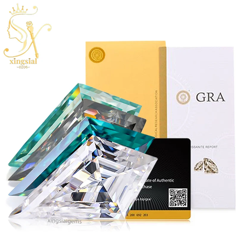 Small Size Jewelry Stones Exellent Cut Kite Cut D VVS1 With GRA Certificated Super White Moissanite Pass Diamond Tester Pen II