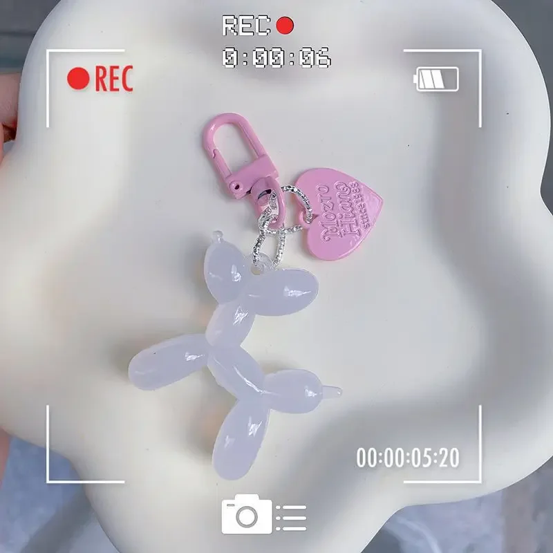Cartoon Acrylic Balloon Dog Keychains For Women Y2k Bag Pendant Couple Car Keychain Jewelry Gift Decoration Accessories