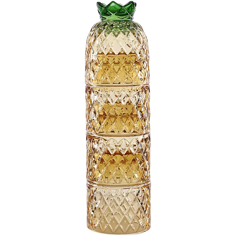 

CX modern and simple, pineapple-shaped golden glass water cup, can be stacked and stored