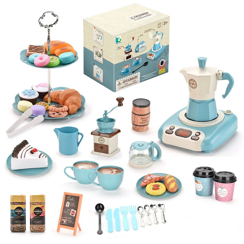 52pcs giochi di imitazione giocattoli per bambini Play House Set di giocattoli per il caffè fornello a induzione Spray tè pomeridiano Juguetes Para Ninos giocattoli per ragazze