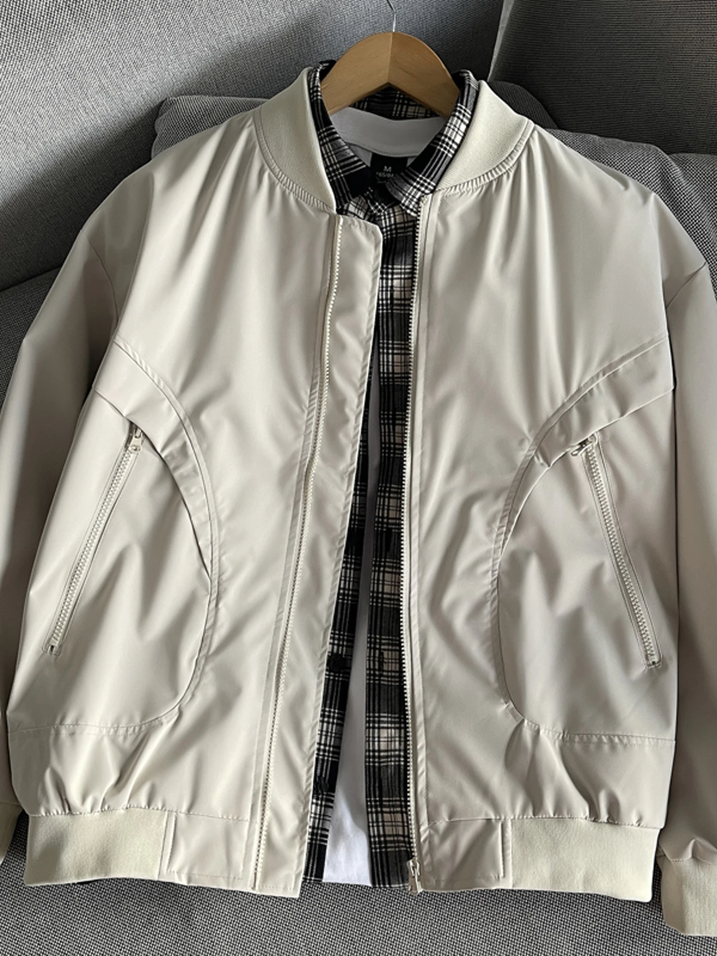 

American Sle Loose Fit Flight Jaet Men's Autumn Winter Cleanfit Trendy Brand orts Baseball Game Workwear Outerwear