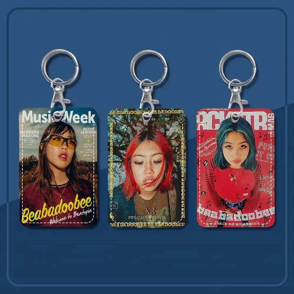 سلسلة مفاتيح Singer B-Beabadoobee مع حامل بطاقة الوصول، وجبة بطاقة الهوية وبطاقة البنك، حافظة واقية للأمن