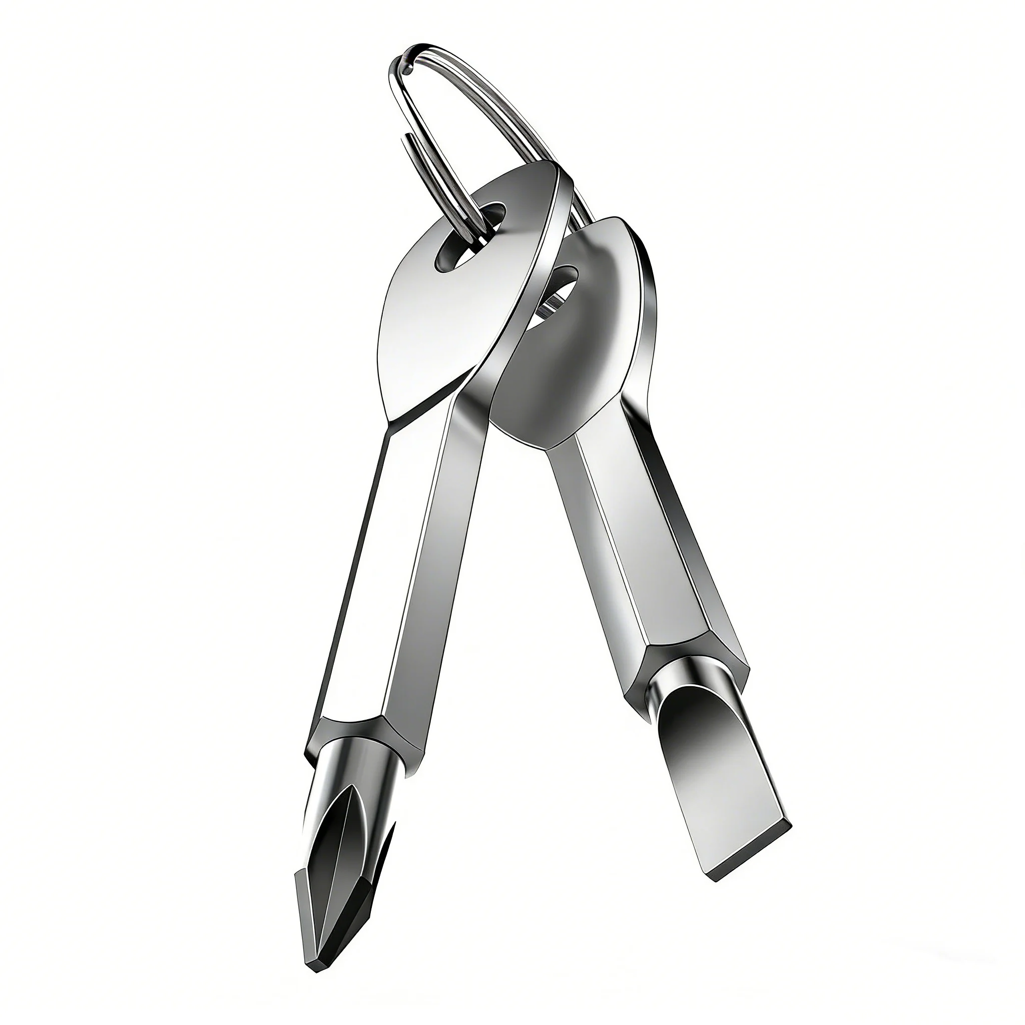 Portable Phillips Slotted Screwdriver Set Key Ring Keychain Mini Pocket Keyring Cross Screw Driver Repair Tool Gadget EDC