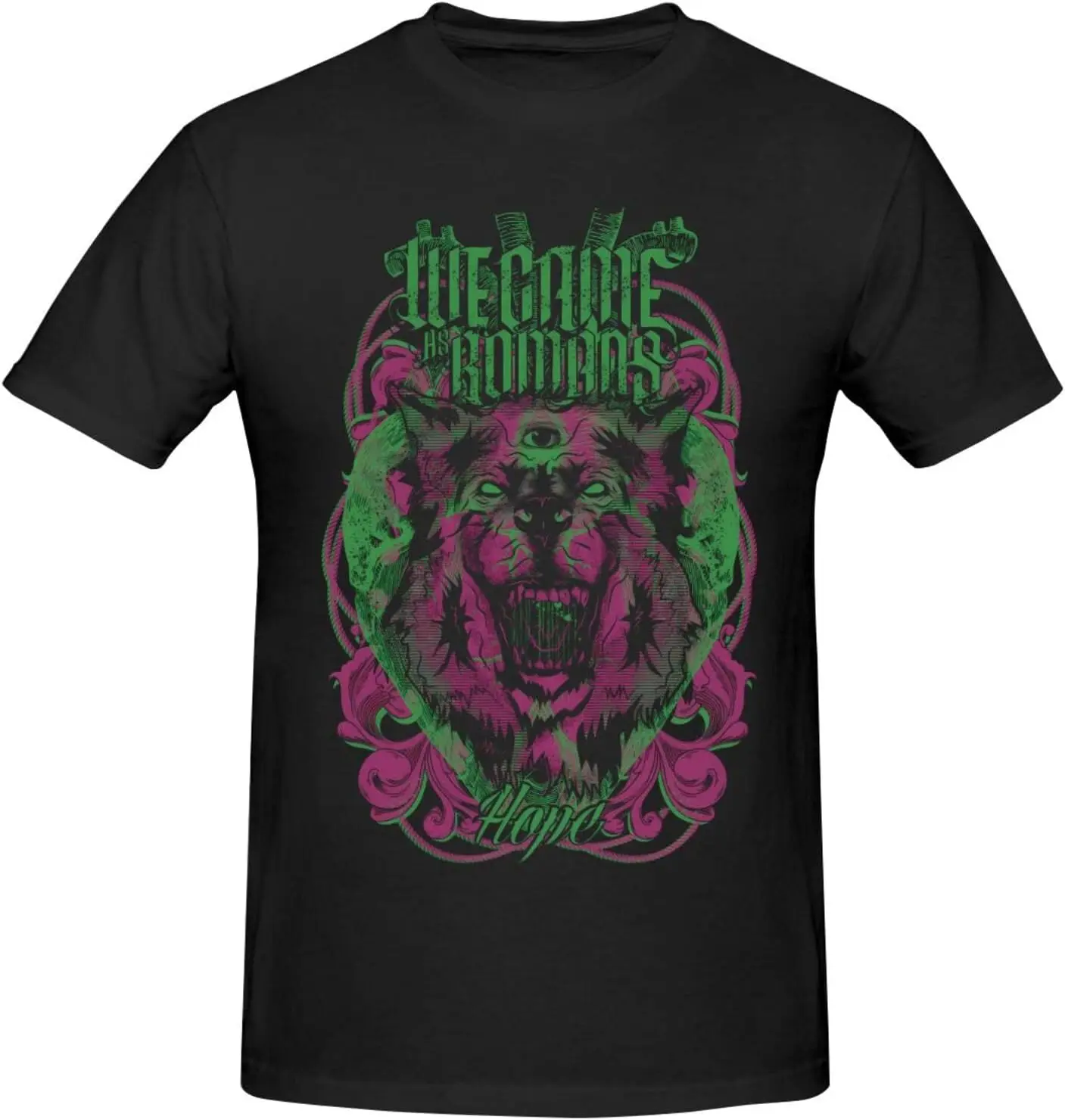 We Came Band As Romans Men's Crew Neck Short Sleeve Tops Trend Versatile T-Shirt Black