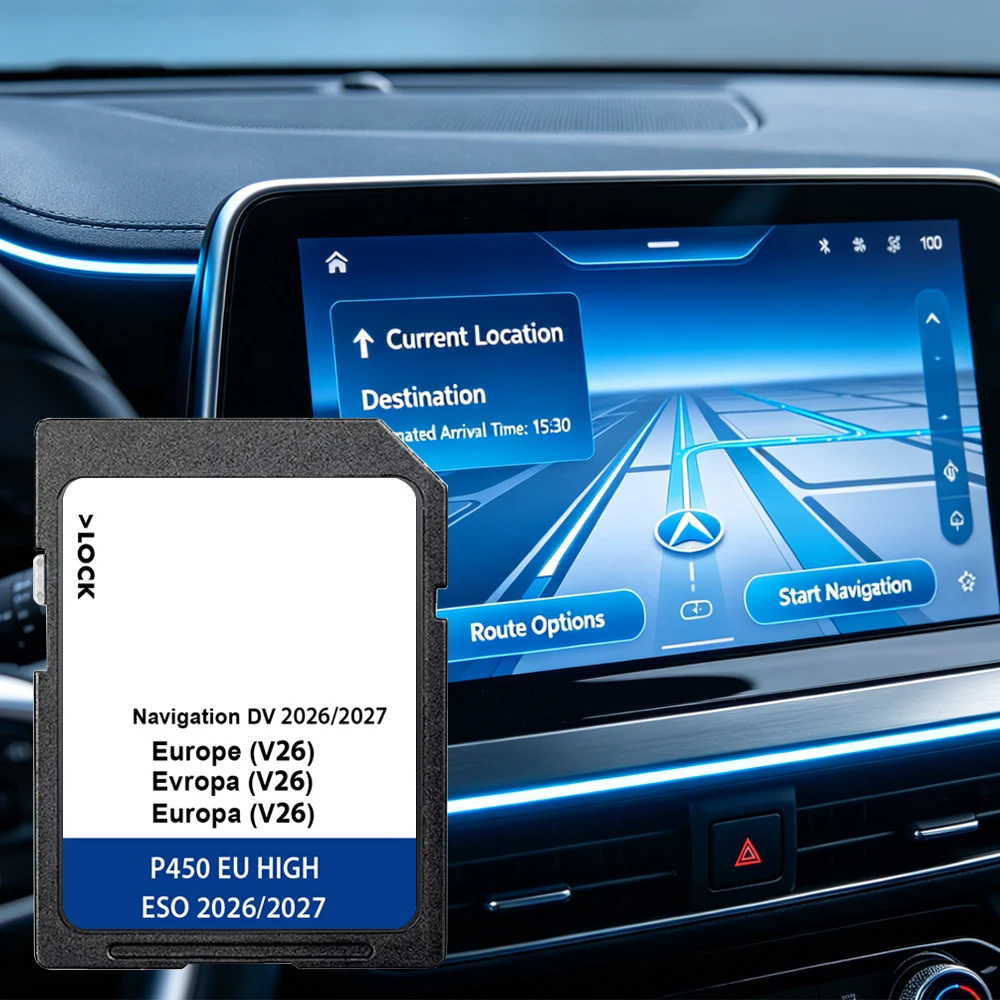 Navigations-Datenträger Discover Pro Update Karte EU 2026-2027 SD-Karte 64GB für VW Tiguan Golf Passat Touran Auto-Navigationsgerät DV V26 510919866CC