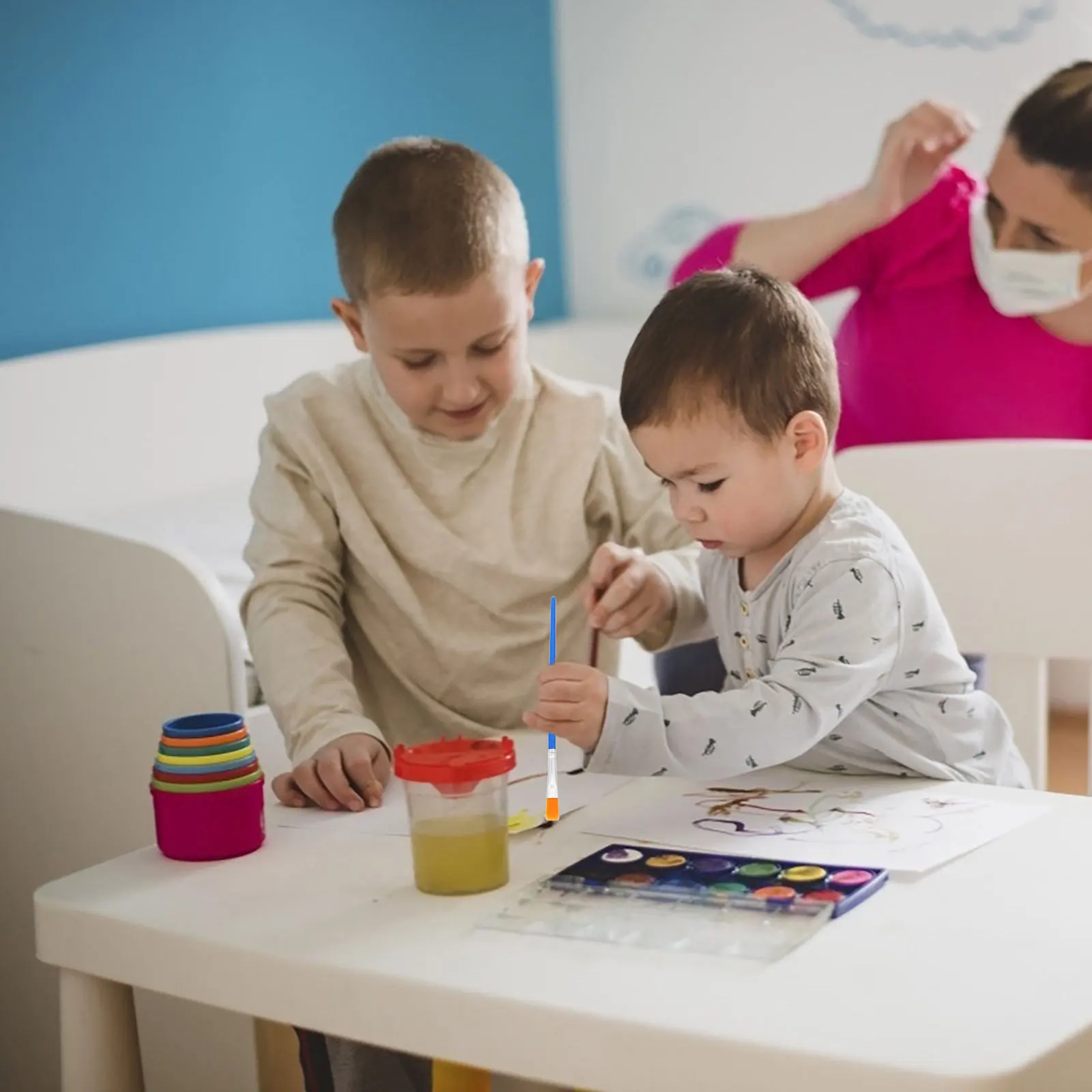 200 шт., красочные кисти для рисования, пластиковые нейлоновые многофункциональные кисти премиум-класса для рисования акварелью, портативные