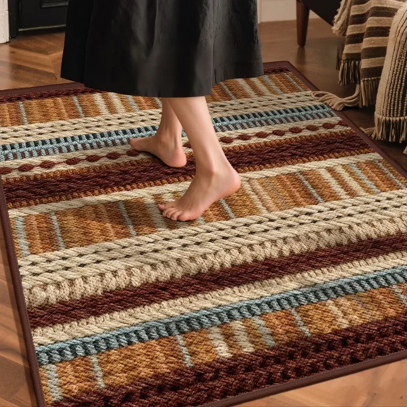 2026 New Linen Entrance Rug Water Absorb Wear Resist Anti Slip Easy Clean Dust Decor Door Mat Home Entry Indoor Floor Decor Rug