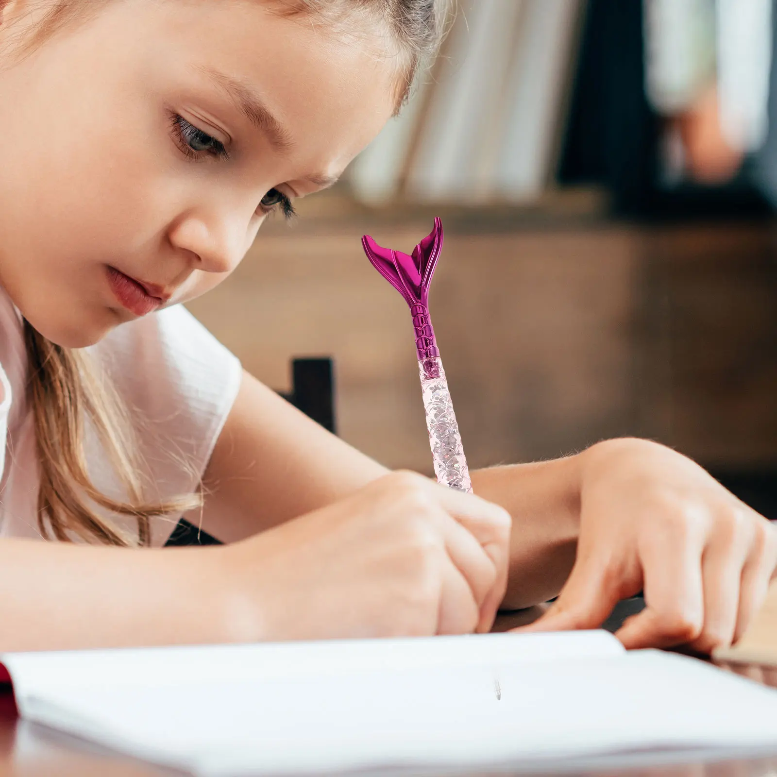 4Pcs 사랑스러운 사인 펜 인어 모양 디자인 사용하기 쉽고 보관하기 쉬운 학생용 사무실 펜 학습 문구류