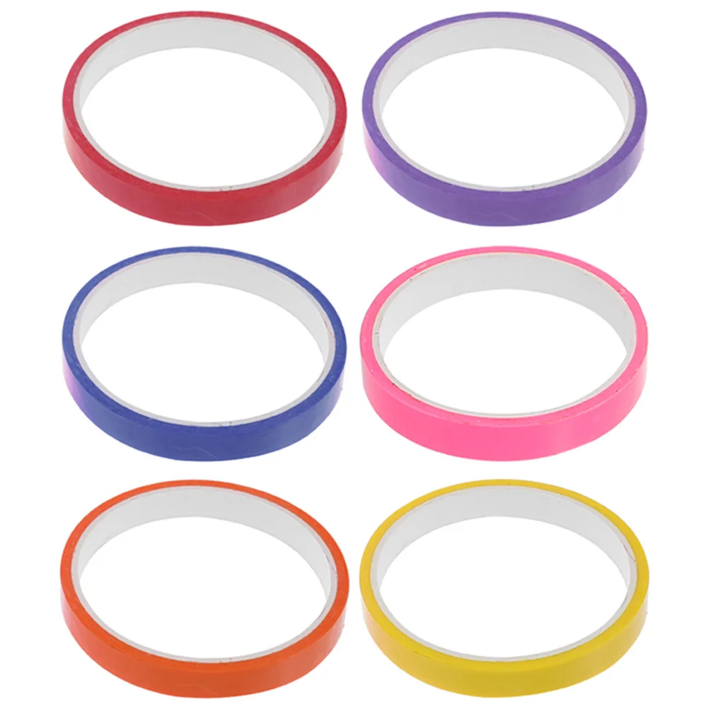 6 لفات من شريط لاصق الكرة الملون، شريط لاصق حريري لزج لتخفيف الضغط وتخفيف التوتر، شريط كروي إبداعي، أشرطة كروية لاصقة ملونة #3