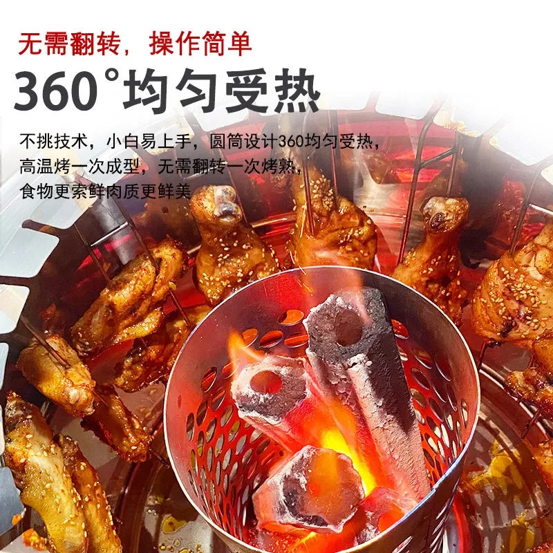 , portle charcoal hanging stove smokels barbecue grill Outdoor daily