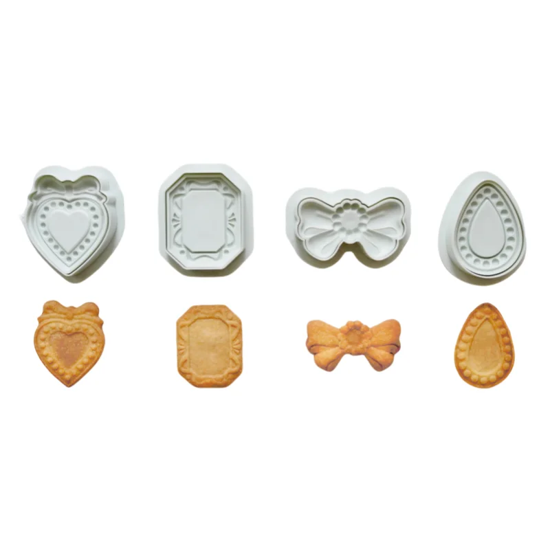 4 pièces confiture Sandwich amour coeur arc coupe-biscuits 3D moules de cuisson Fondant gâteau décoration pâtisserie Biscuit timbre accessoires de cuisson