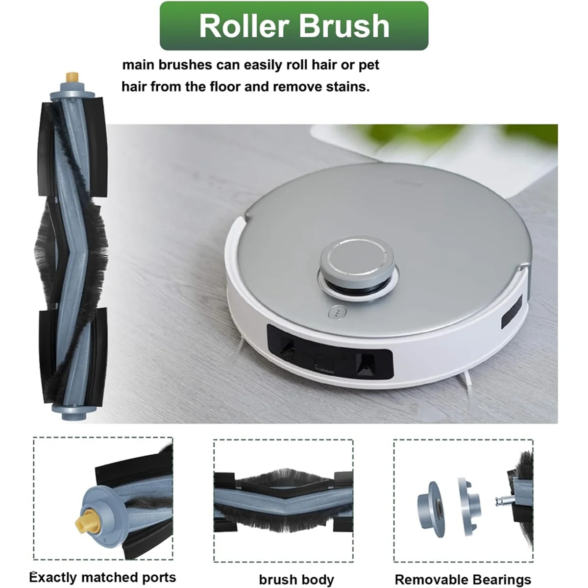 Abkr 42 peças para ecovacs t10 plus/x1 plus robô aspirador de pó peças de reposição escova lateral principal filtro hepa esfregão pano saco de pó a