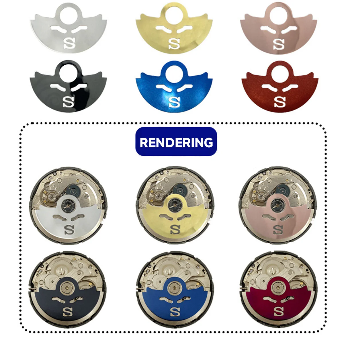 Movement Oscillating Rotors Automatic Hammer Rotor Metal Patch Sticker Fit for NH35 Watch Movement Watch Repair Accessories