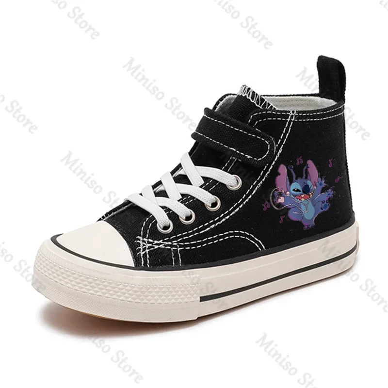 Ragazza Kid Canvas Boys scarpe sportive Lilo Stitch Girl High-top Disney Casual Cartoon comfort Shoes bambini stampa ragazzi scarpe da Tennis