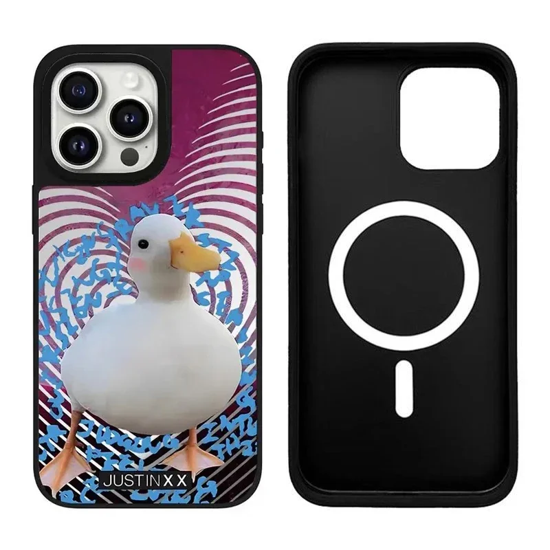Creative Cute Animals Mirror Magnetic Phone Case Cover for IPhone 11 12 13 14 15 16 Pro Max Case