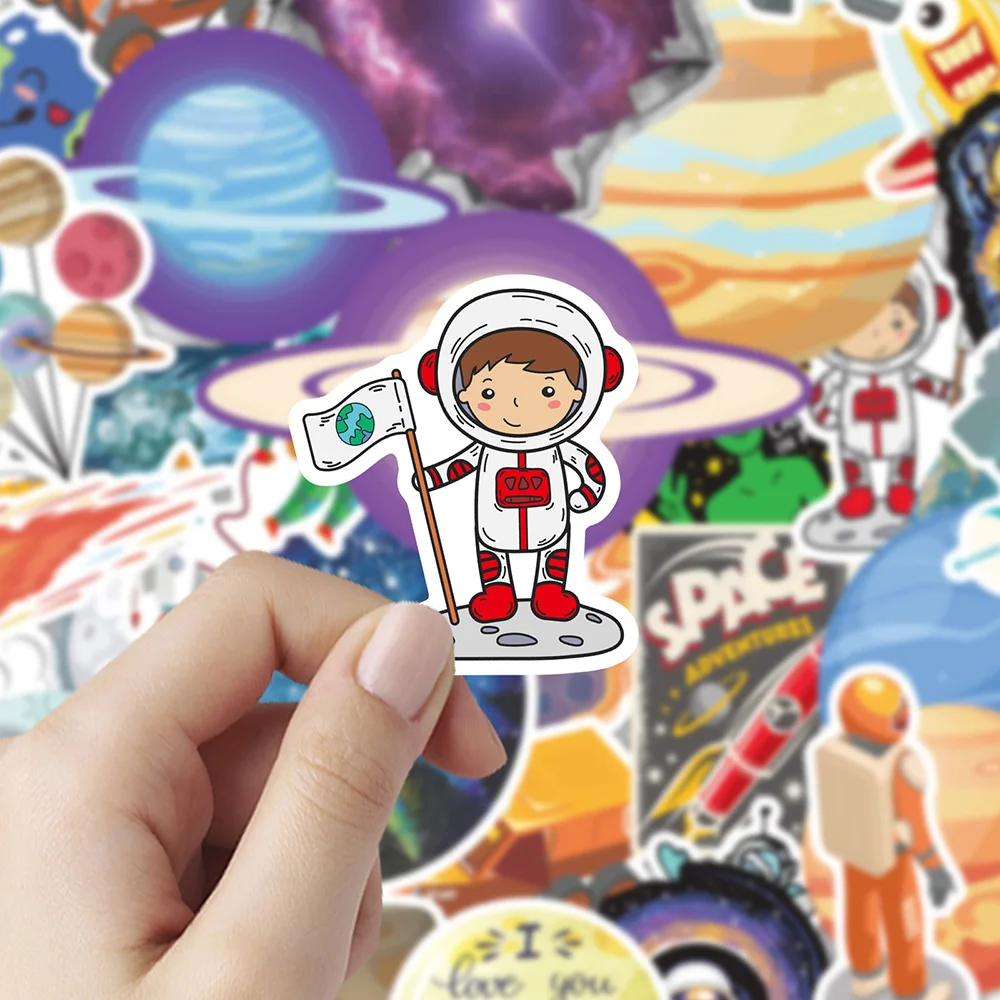 10/30/65pcs Out Space Astronaut Stickers Planet Graffiti Decoration Sticker DIY Stationery Diary Window Cool Cartoon Decal Toys