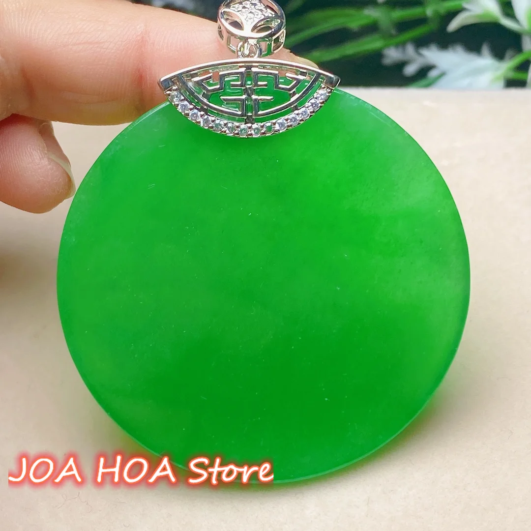 

Fine Emerald Ice King Green Natural Jadeite Pendant Chain Accessorie Exquisite Jade Necklace Quality Jewelry