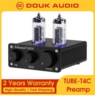 Douk Audio TUBE-T4C HiFi Valve Tube Preamp Stereo Audio Pre-amplifier with Tone Control Treble&Bass