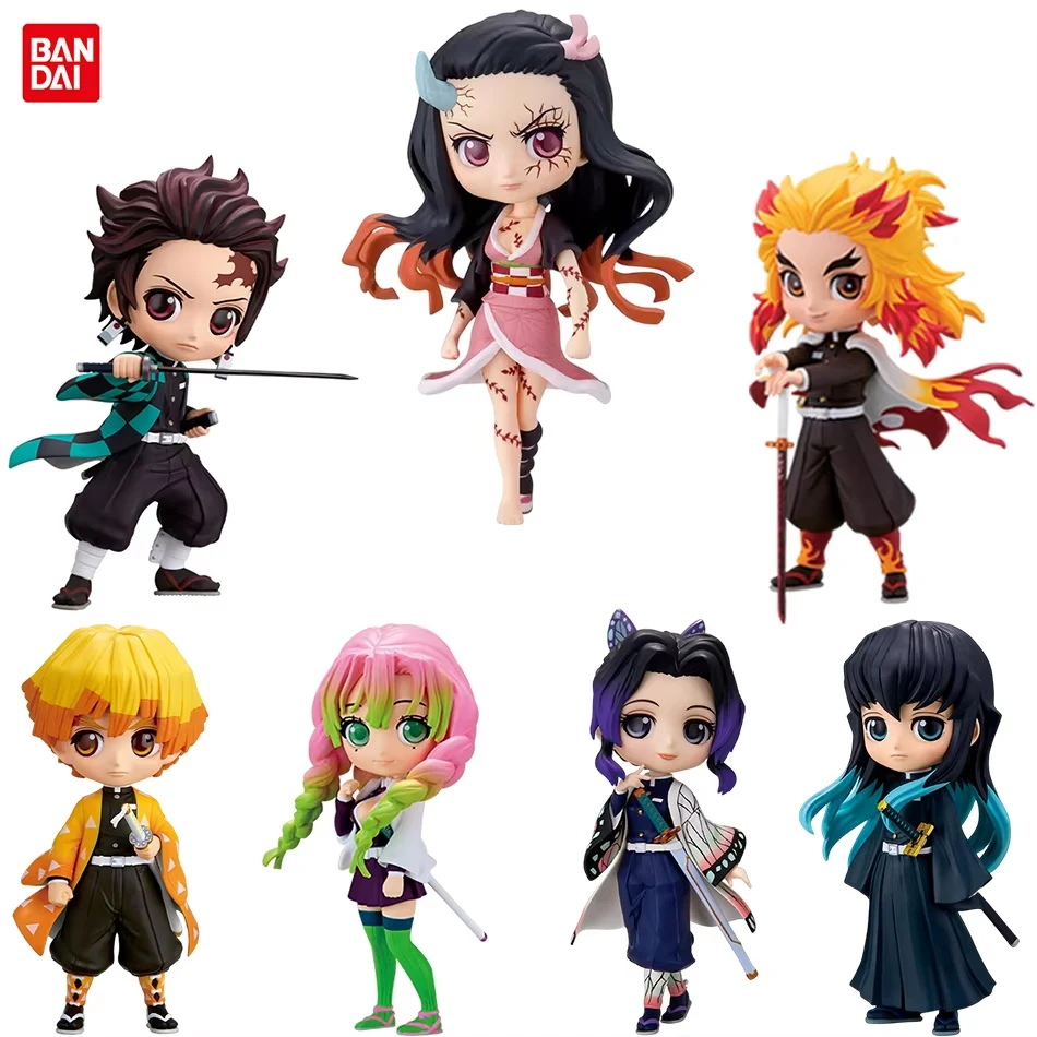 Figura de Anime Demon Slayer de 15 cm, Nezuko, Tanjirou, Zenitsu, Inosuke, Kyoujurou, Giyuu, Kawaii, Qposket, Modelo de PVC, Juguetes, Regalo para Niños