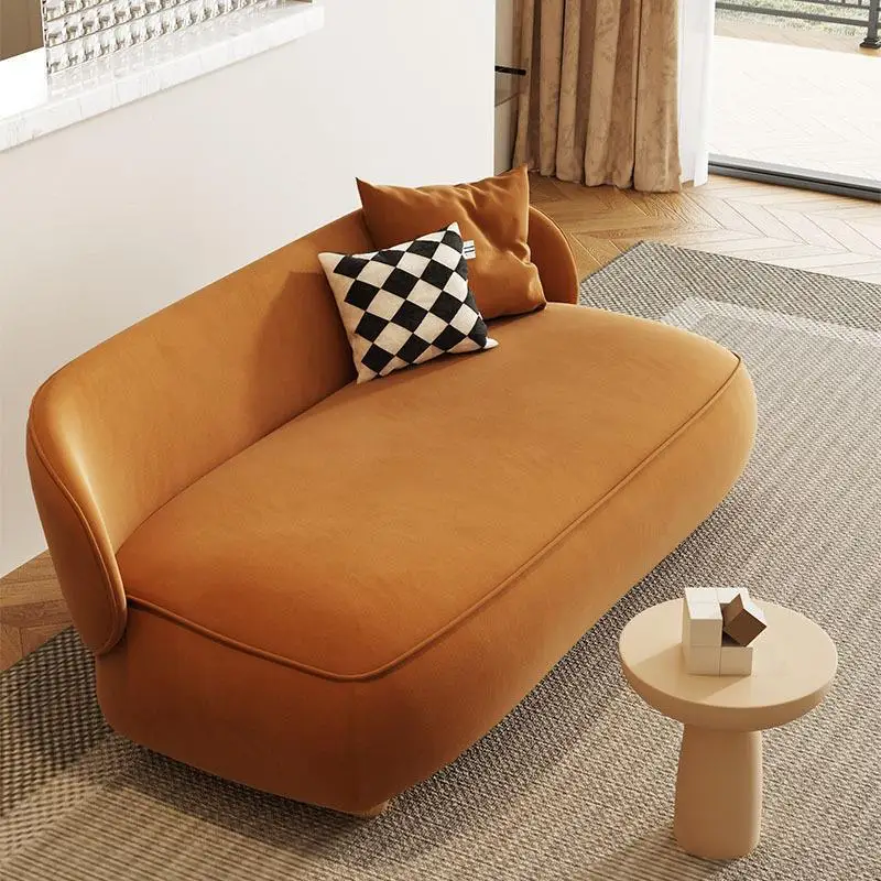 Modern small apartment fabric sofa simple straight lazy sofa home