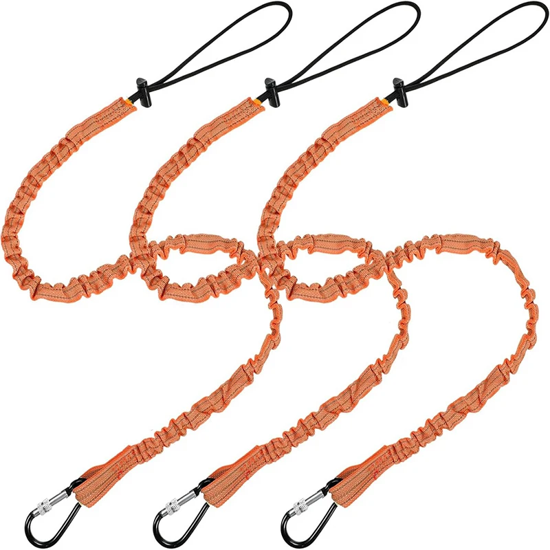 With Carabiner Hook Safety Bungee Tether Anti-Falling TelescopicSafety Rope Aerial Work Sport Climbing Working Tools Lanyard