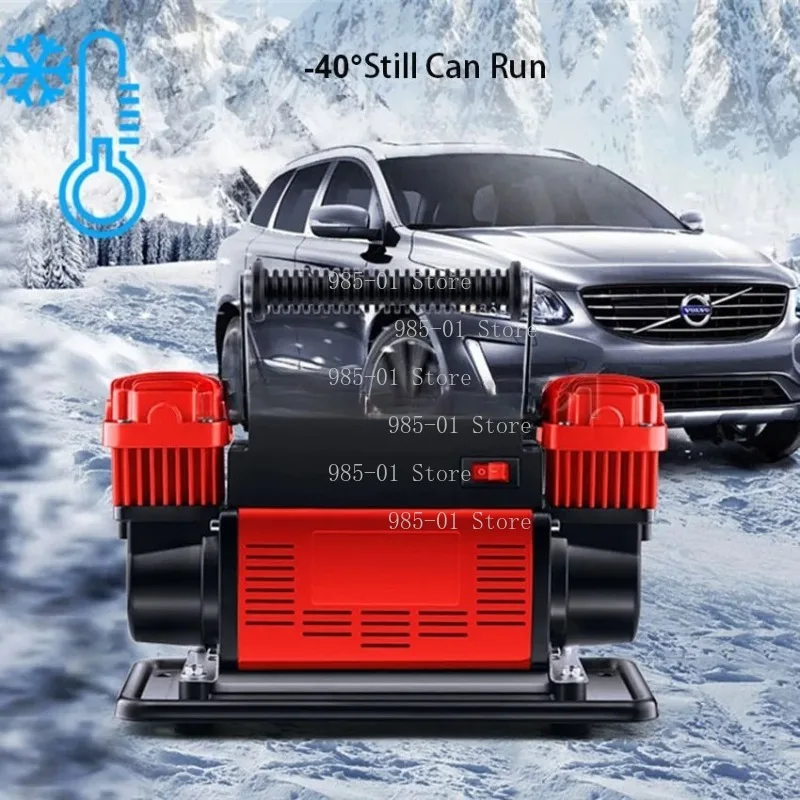 Dual-Cylinder High-Power Portable Air Compressor 780W High-Pressure Tire Inflator with Mechanical Watch