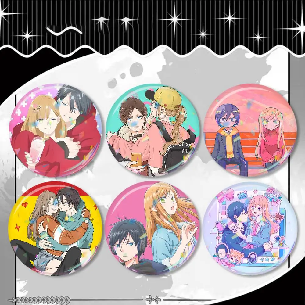 

My Love Story With Yamada-kun At Lv999 Badge 25 32 44 58 75 mm Round Fans Collect Friends Gifts Brooch Souvenir
