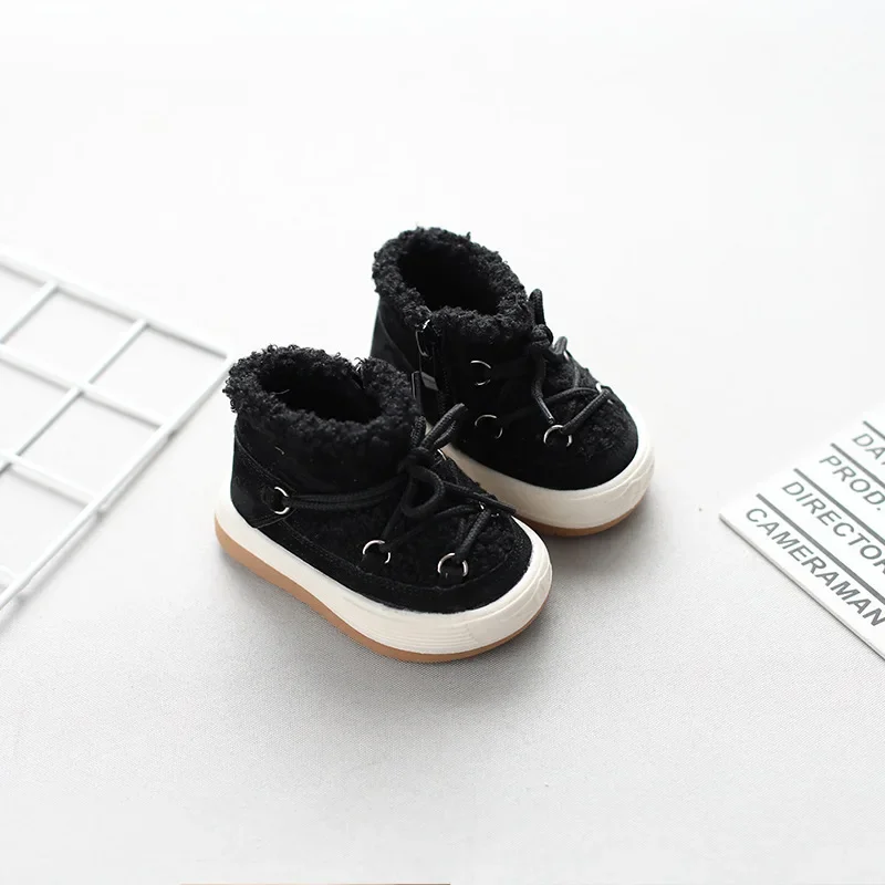 Baby Winter Warm Snow Boots Boys Thicken Wool Inside Cotton Shoes Girls Cute Fashion Short Boots Toddler Winter Shoes