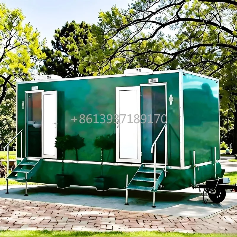 Mobile Toilet Trailer with Basin and Shower Outdoor Camping Toilets Trailers Portable Restroom for Large Events Festivals​​