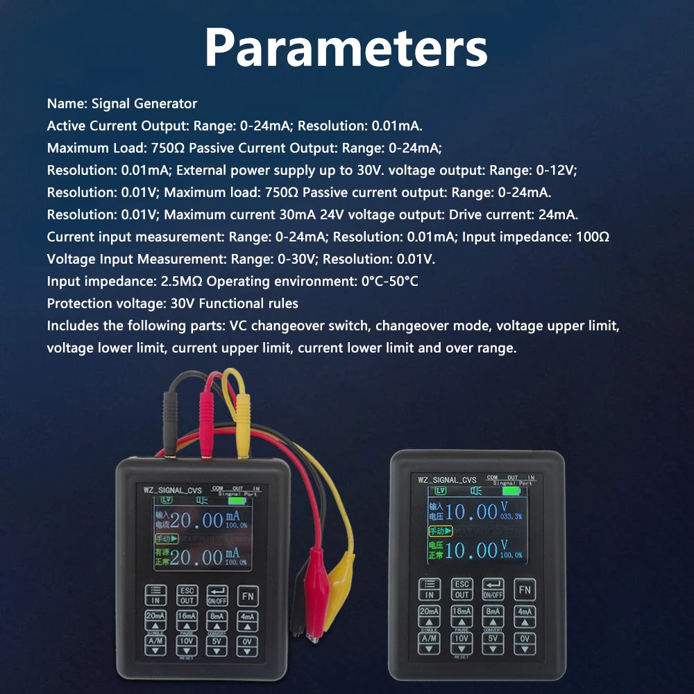 0-10V do 4-20mA Generator sygnału precyzyjny symulator sygnału prądu regulowane napięcie z baterią