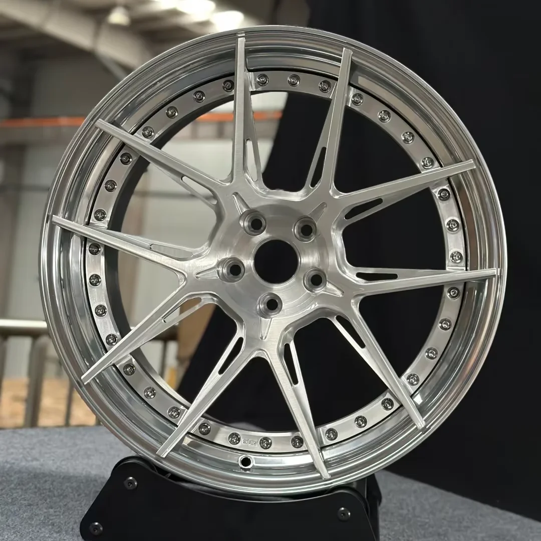 

FCS-24 Custom 2 Piece Multi-spokes Large Lips Brushed Finish Forged Wheel for BMW Mercedes-Benz Audi Lexus Porsche