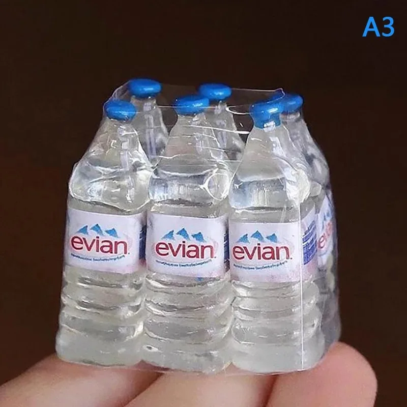 1:12 Mini simulazione in resina bottiglia d'acqua minerale modello casa delle bambole in miniatura regalo per bambini giocattoli accessori per la decorazione della casa
