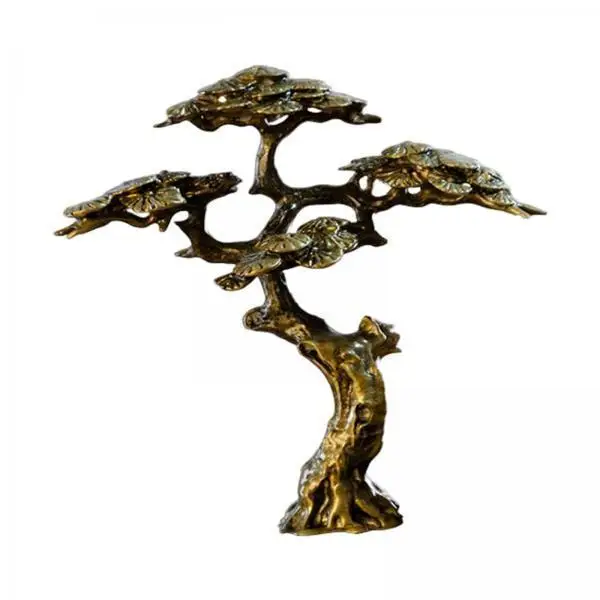 6x Mini Pine Miniature Figurine Copper Small Faux Tree Decor for DIY Model Decoration