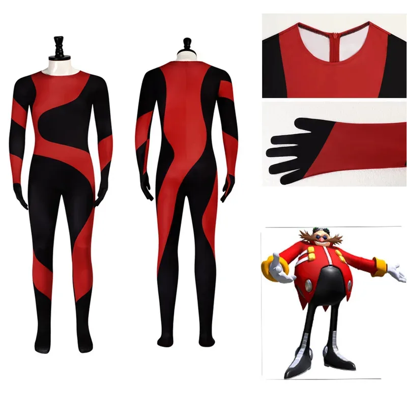 Spot red and black doctor jumpsuit cosplay costume Halloween carnival role-playing bodysuit animal new ir;l5