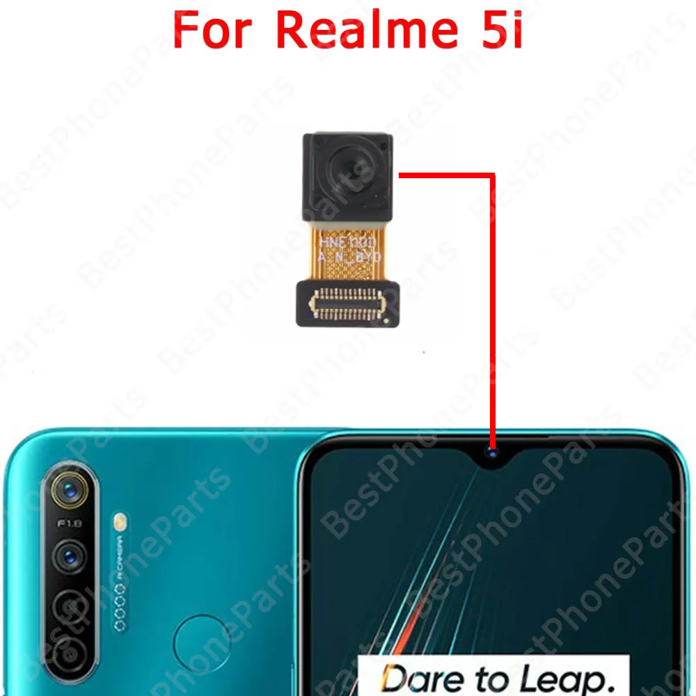 Facing Big Rear Selfie Camera For Realme 5 Pro 5i 5Pro Back View Front Camera Module Flex Cable Replacement Spare Parts