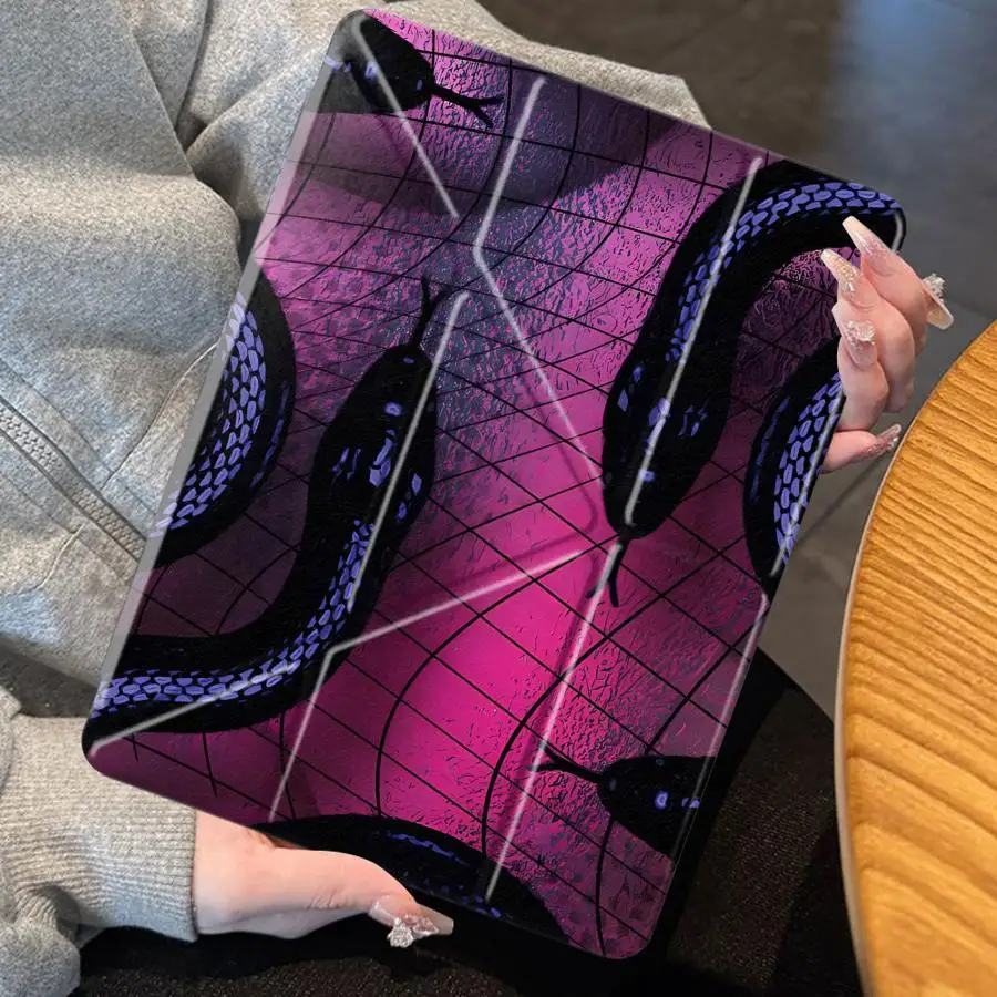 Tablet Case For iPad Mini 6 7 Pro 2025 Pro 11th 10th 9th 8th 7th 12.9inch Air 4 5 M3 M2 M4 11inch Holder Cover Cool Animal Snake