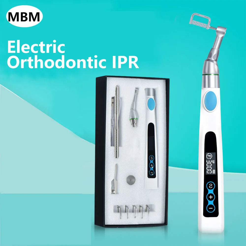 MBM Dental Electric Wireless IPR System Orthodontic Motor with 4:1 Angle Machine Interproximal Enamel Reduction Polishing Tool