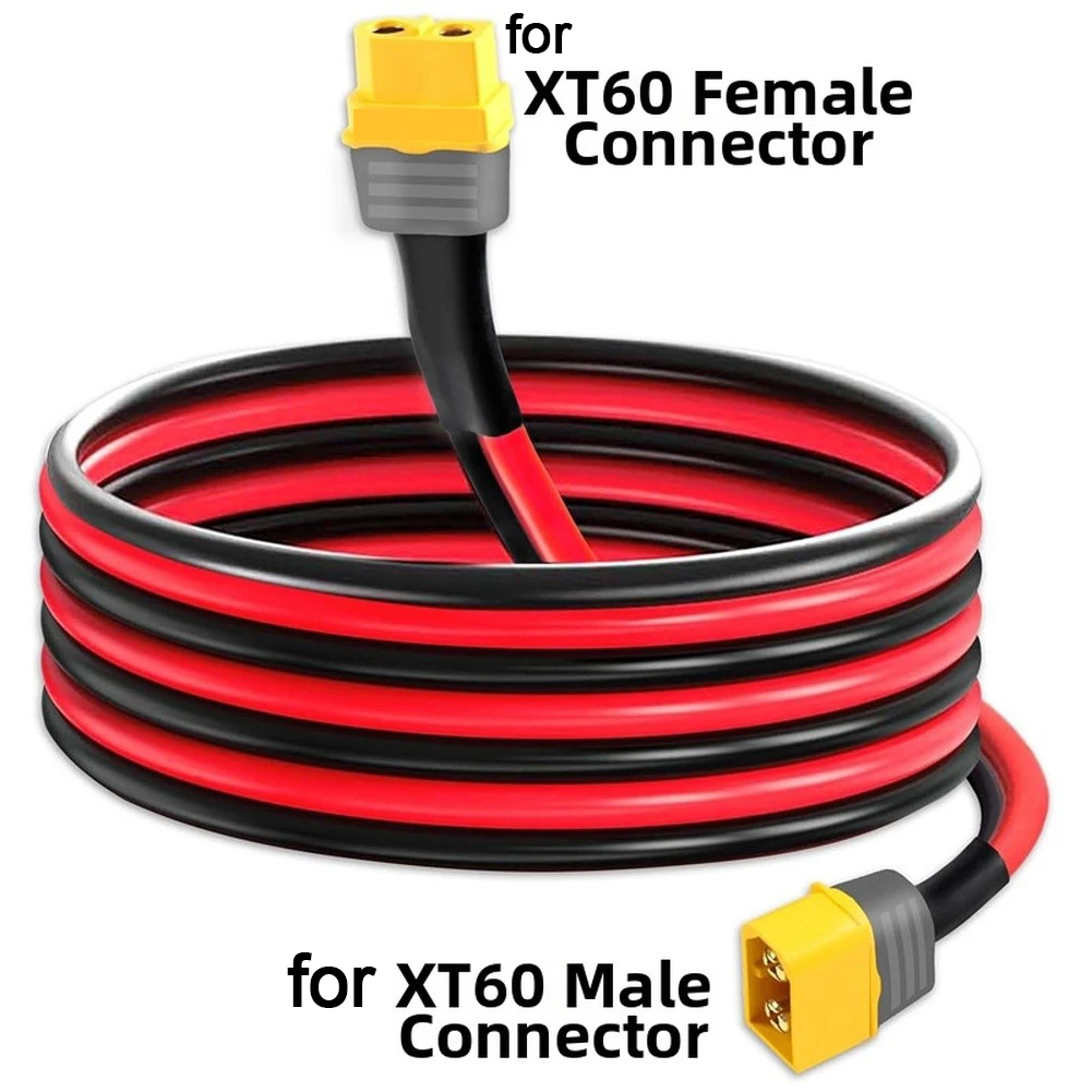 30A 12AWG XT60= Male To Female Extension Cable Pure Copper High Current Power Lead= For RC Drone=Lipo Battery Energy Storage
