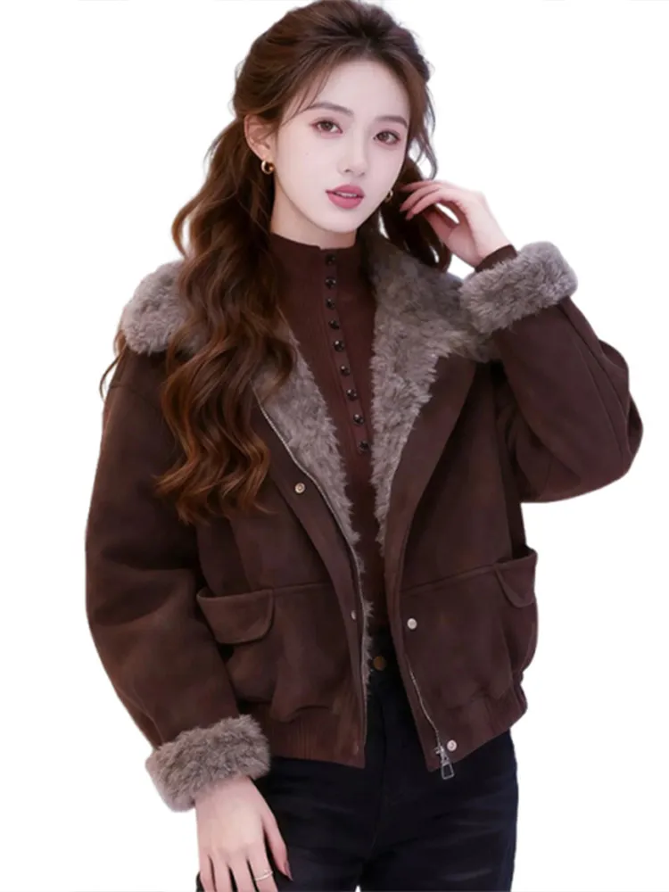 Chaqueta Casual Forrada de Algodón para Mujer, Invierno, a la Moda, Cuello Alto, Ropa de Algodón, Súper Hermosa, Estilo Americano...