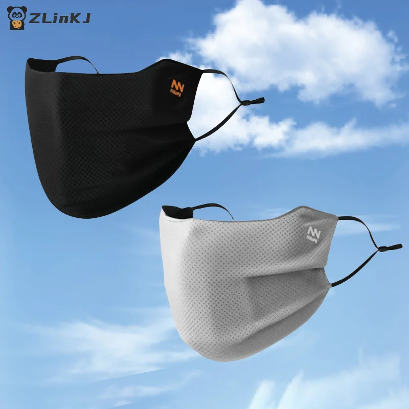 

▶1Pc Sun Protection Face Mask For Men Reusable Breathable UV Face Shield Solid Color Washable Face Mask Summer Cycling Face Mask