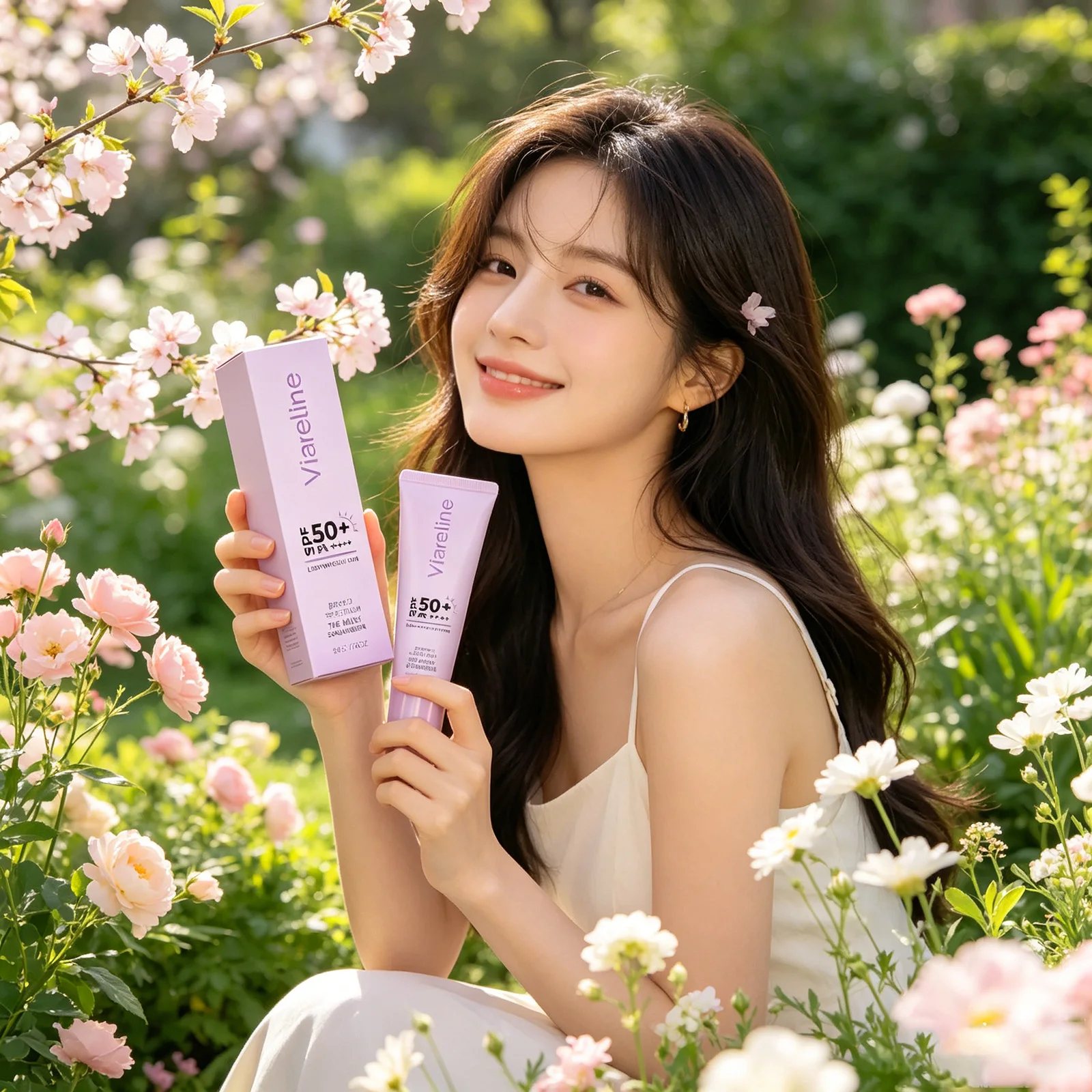 Viareline Milky Sunscreen SPF 50 Anti UV Protection Oil Control Waterproof Summer Outdoor Skin Care Facial Lightweight Sun Cream