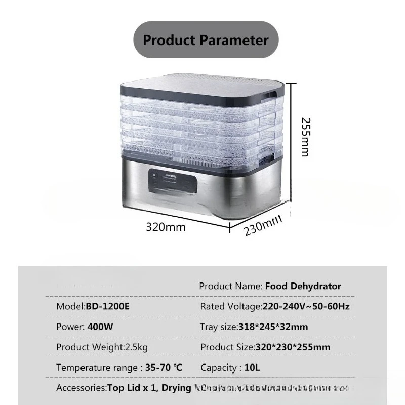 Household fruit dryer Vegetables and fruits Pet meat air dryer Food dryer Food dehydrator 6
