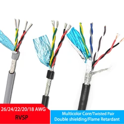 1/5/30M RVSP skrętka kabel ekranowany STP 26 24 22 20 18AWG 2/4/6/8C RS485 kontrola sygnału przewód Audio/głośnik/kabel mikrofonowy