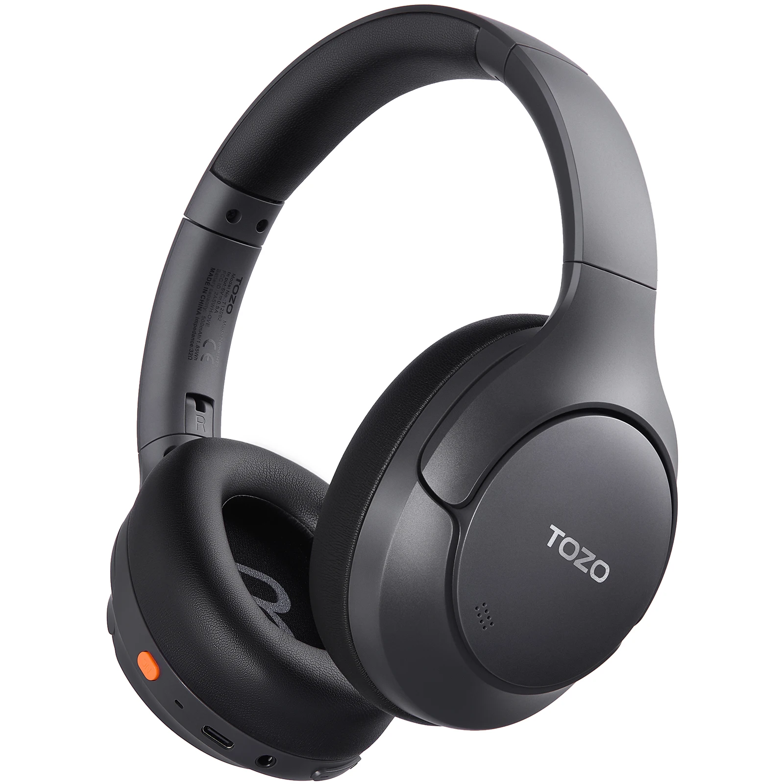 TOZO HT3 ANC Headphones Cover Ear Headsets with 5 Mics Hybrid Noise Cancelling Bluetooth Wireles 3.5mm Audio Cable