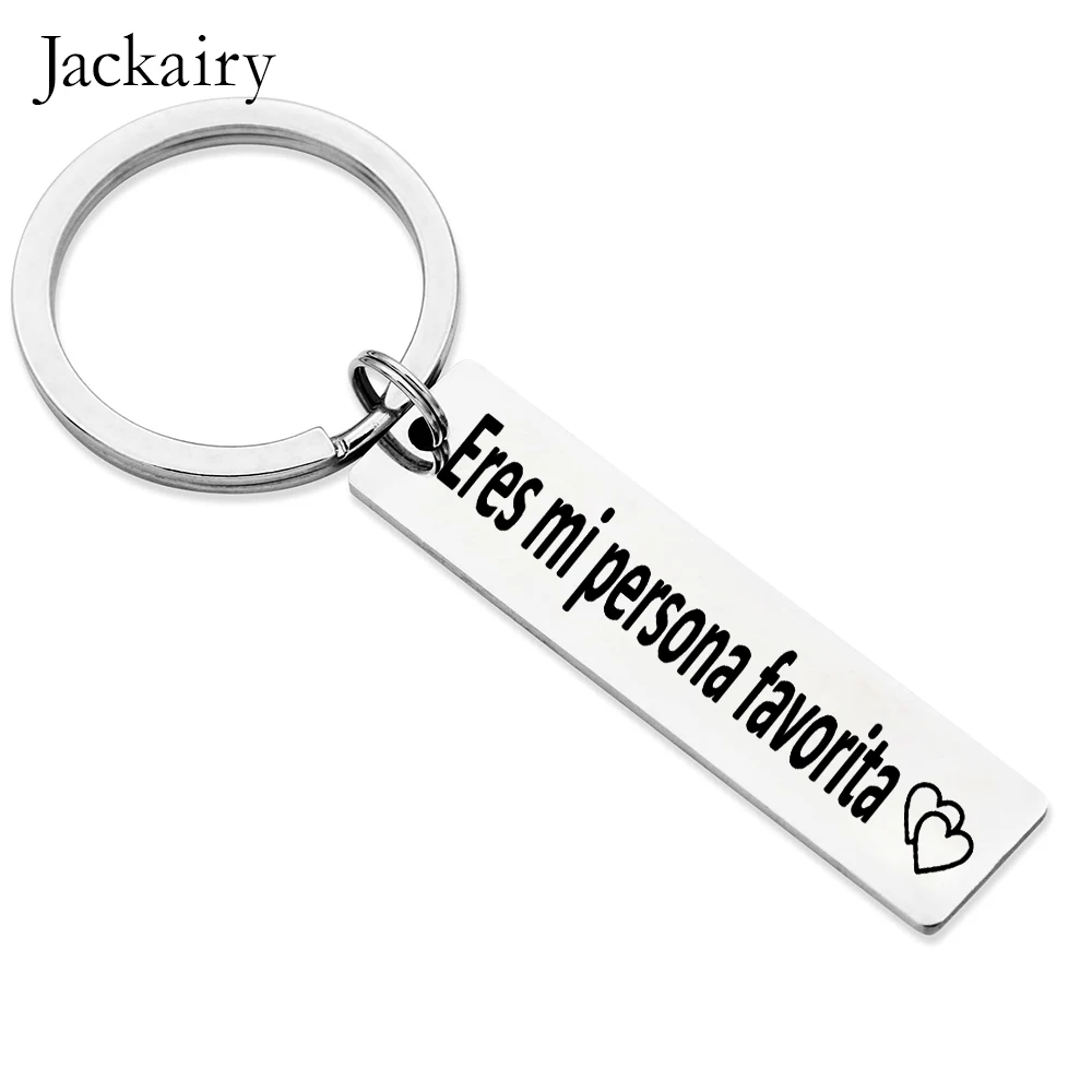 Spanish Funny Keychain Gift for Gifrlfriend Wife Eres Mi Persona Favorita Valentines Day Anniversary Pendant Necklace Gifts