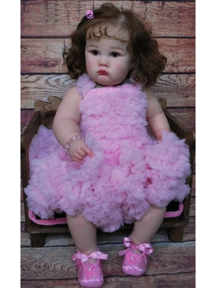 60CM CHARLOTTE Zachte Doek Lichaam Reborn Peuter Pop Levensechte Prinses Geschilderd 3D Huid met Zichtbare Aderen Handgeworteld Haar