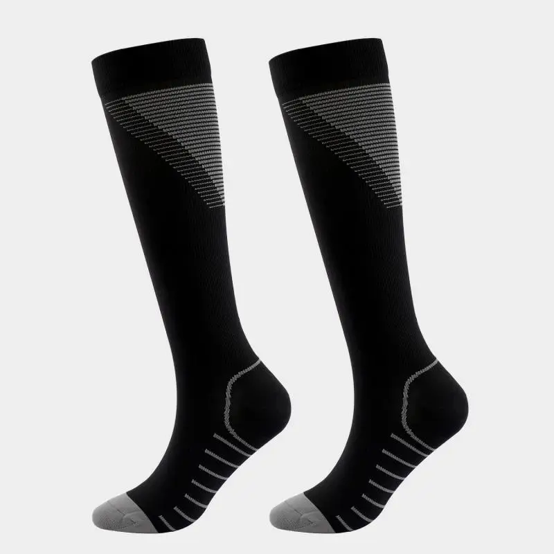 5pair  Black Red Women Professional Compression Socks Men Fitness Stripe Colorful New Shaped Running Stockings Stacks Color