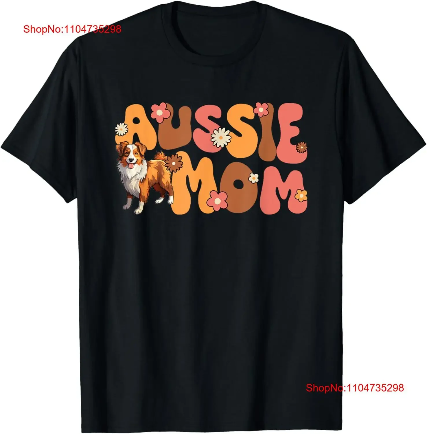 Pastor australiano rojo Tri Groovy Aussie mamá camiseta vintage lavado moda gráfico versátil cómodo suave Casual