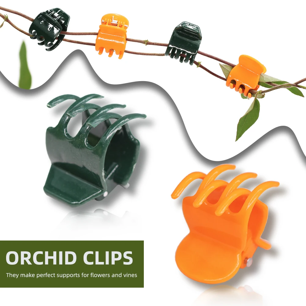 6-Craw Plastic Plant Orchid Clips Orchid Stem Clip for Vine Support Vegetables Flower Tied Bundle Branch Clamping Garden Tool